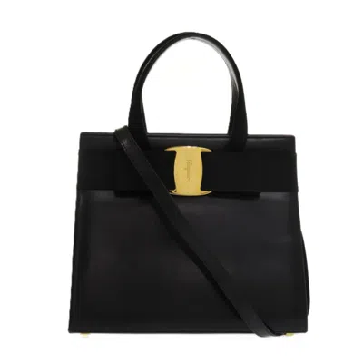Pre-owned Ferragamo Leather Handbag () In Black