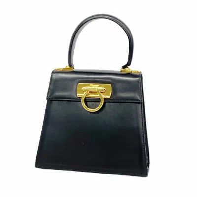 Pre-owned Ferragamo Leather Handbag () In Black