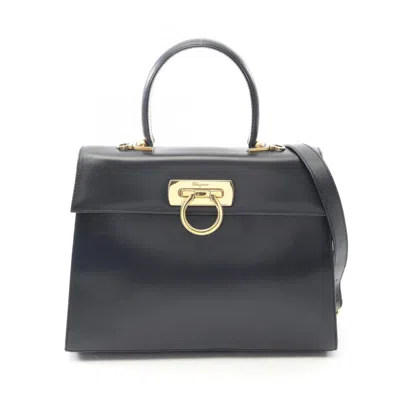 Pre-owned Ferragamo Leather Handbag () In Black