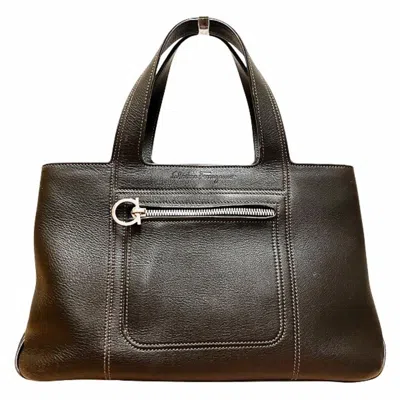 Pre-owned Ferragamo Leather Handbag () In Black