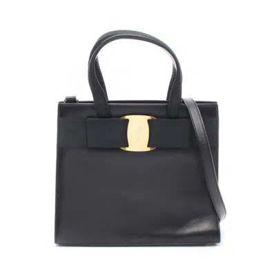 Pre-owned Ferragamo Leather Handbag () In Black