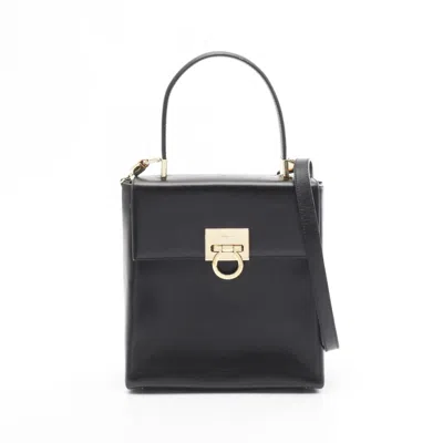 Pre-owned Ferragamo Leather Handbag () In Black
