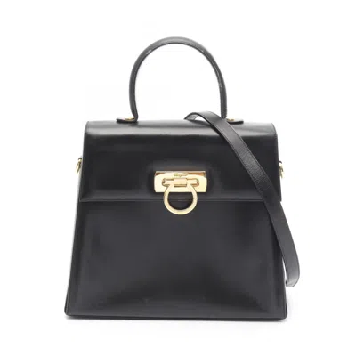 Pre-owned Ferragamo Leather Handbag () In Black