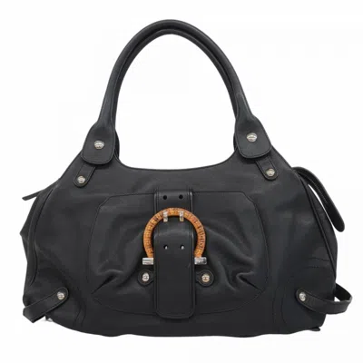 Pre-owned Ferragamo Leather Handbag () In Black