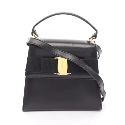 Pre-owned Ferragamo Leather Handbag () In Black