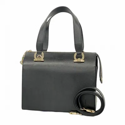 Pre-owned Ferragamo Leather Handbag () In Black
