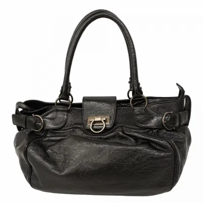 Pre-owned Ferragamo Leather Handbag () In Black