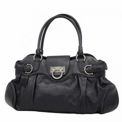 Pre-owned Ferragamo Leather Handbag () In Black