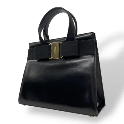 Pre-owned Ferragamo Leather Handbag () In Black