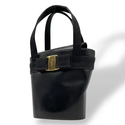 Pre-owned Ferragamo Leather Handbag () In Black
