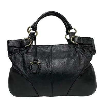 Pre-owned Ferragamo Leather Handbag () In Black