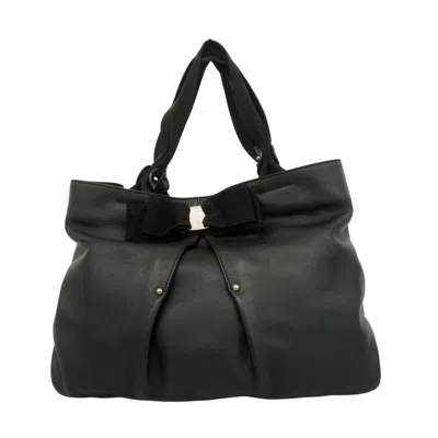 Pre-owned Ferragamo Leather Handbag () In Black