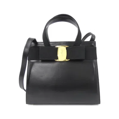 Pre-owned Ferragamo Leather Handbag () In Black