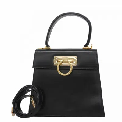 Pre-owned Ferragamo Leather Handbag () In Black