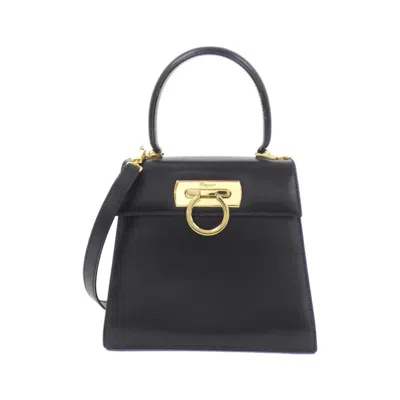 Pre-owned Ferragamo Leather Handbag () In Black