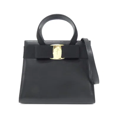 Pre-owned Ferragamo Leather Handbag () In Black