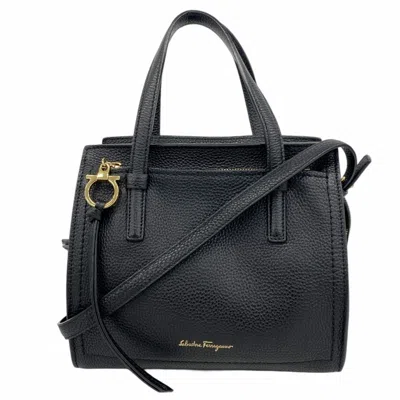 Pre-owned Ferragamo Leather Handbag () In Black