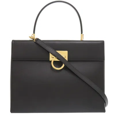 Pre-owned Ferragamo Leather Handbag () In Black