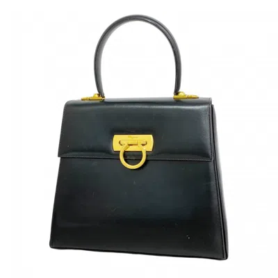 Pre-owned Ferragamo Leather Handbag () In Black