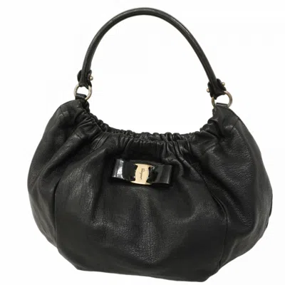 Pre-owned Ferragamo Leather Handbag () In Black