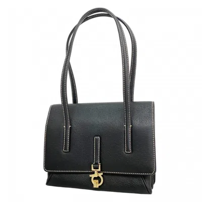 Pre-owned Ferragamo Leather Handbag () In Black