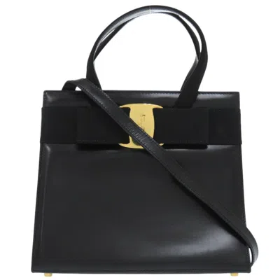 Pre-owned Ferragamo Leather Handbag () In Black