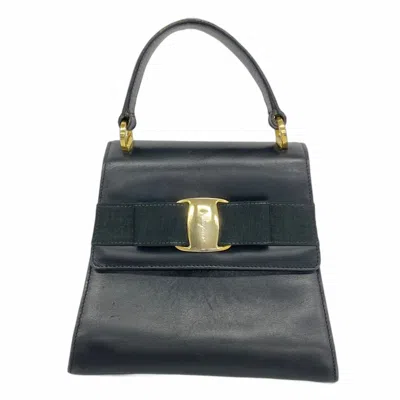 Pre-owned Ferragamo Leather Handbag () In Black
