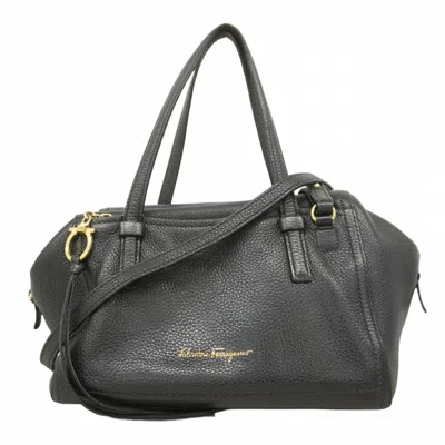 Pre-owned Ferragamo Leather Handbag () In Black