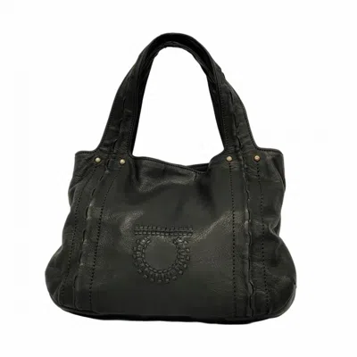 Pre-owned Ferragamo Leather Handbag () In Black