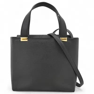 Pre-owned Ferragamo Leather Handbag () In Black