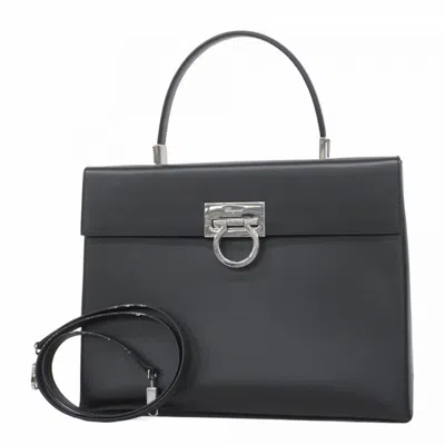 Pre-owned Ferragamo Leather Handbag () In Black