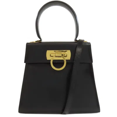 Pre-owned Ferragamo Leather Handbag () In Black