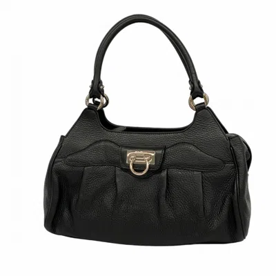 Pre-owned Ferragamo Leather Handbag () In Black