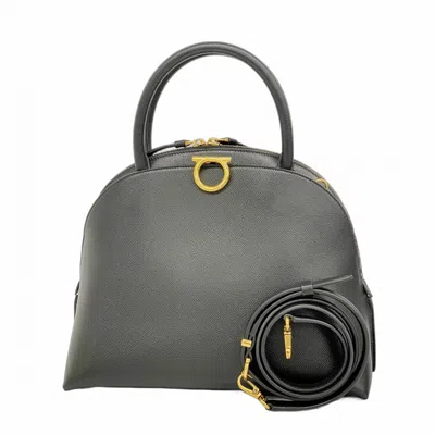 Pre-owned Ferragamo Leather Handbag () In Black