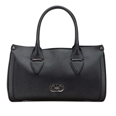 Pre-owned Ferragamo Leather Handbag () In Black