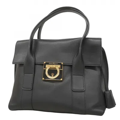 Pre-owned Ferragamo Leather Handbag () In Black