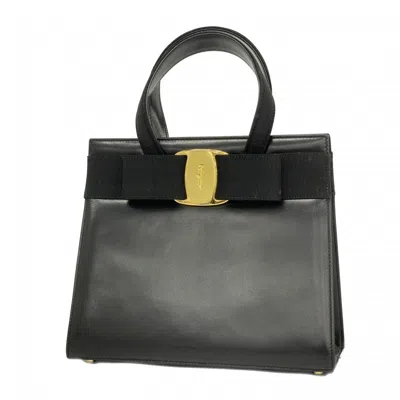 Pre-owned Ferragamo Leather Handbag () In Black