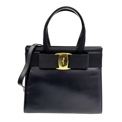 Pre-owned Ferragamo Leather Handbag () In Black