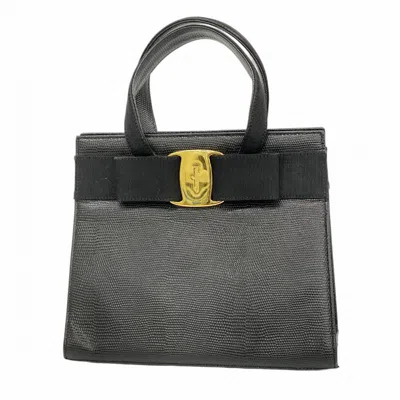 Pre-owned Ferragamo Leather Handbag () In Black