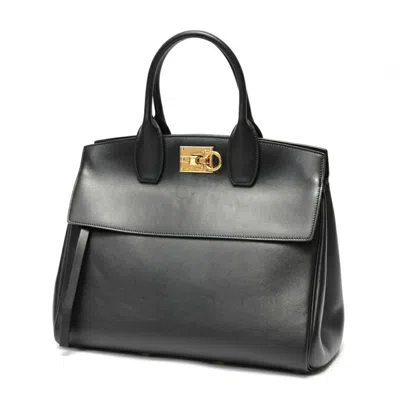 Pre-owned Ferragamo Leather Handbag () In Black
