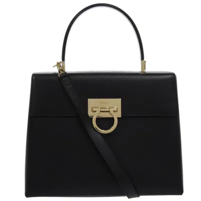 Pre-owned Ferragamo Leather Handbag () In Black