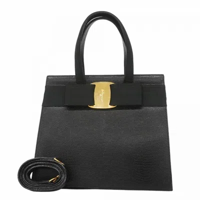 Pre-owned Ferragamo Leather Handbag () In Black