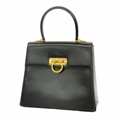 Pre-owned Ferragamo Leather Handbag () In Black