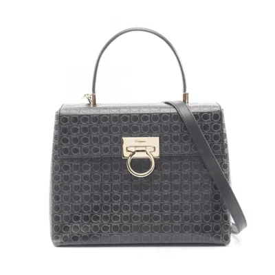 Pre-owned Ferragamo Leather Handbag () In Black