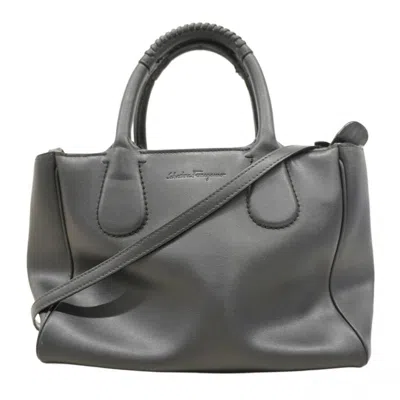 Pre-owned Ferragamo Leather Handbag () In Black