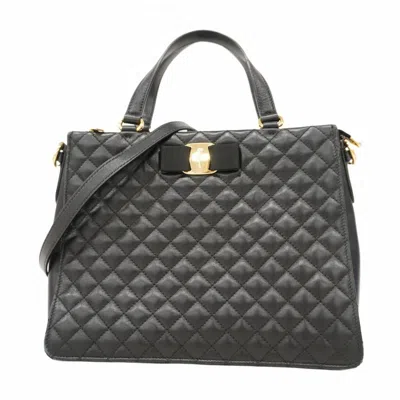 Pre-owned Ferragamo Leather Handbag () In Black