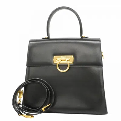 Pre-owned Ferragamo Leather Handbag () In Black