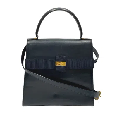 Pre-owned Ferragamo Leather Handbag () In Blue