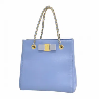 Pre-owned Ferragamo Leather Handbag () In Blue