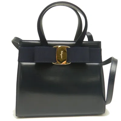 Pre-owned Ferragamo Leather Handbag () In Blue